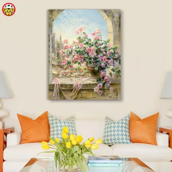 Diy pictură în ulei de numere de artă vopsea de numărul de flori ilustrare Dormitor salonul de pictura decor
