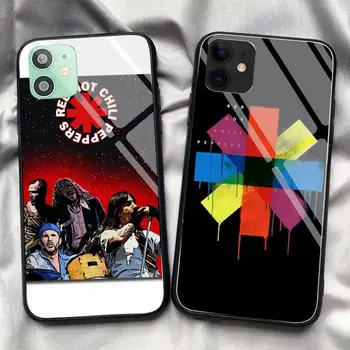 Red Hot Chili Piper Flăcări Caz Telefon din Sticla Temperata Pentru iPhone 11 XR Pro XS MAX 8 X 7 6S 6 Plus SE 2020 12 Pro Max Mini caz