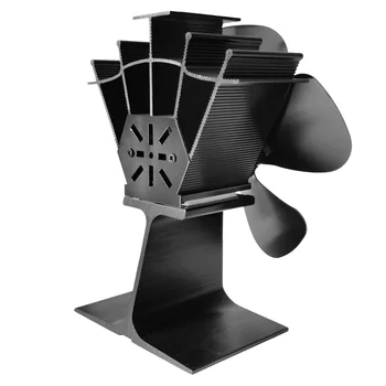 Negru Șemineu 5 Lame De Căldură Alimentat Aragaz Fan Log Arzător De Lemn Eco Fan Liniștit Acasă Șemineu Ventilator Eficient De Distribuție A Căldurii