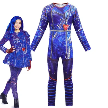 2020 Descendenții 3 Costum de Halloween pentru Copii Evie Mal Cetatea Cosplay anime Petrecerea de Carnaval Haine rol de fată Salopete seturi