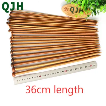 QJH brand 36Pcs 18 Dimensiuni de Bambus Andrele Singur Sfat Punct Rotund Ace de Croșetat de uz Casnic DIY Țesut, Tricotat Instrumente 027