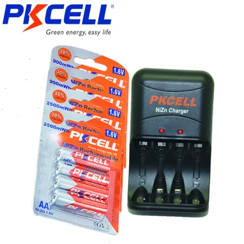 PKCELL 8186 NI-ZN Încărcător de Baterie+ 8PCS 900mWh AA Acumulatori NIZN și 8PCS 2500mWh 1.6 V NI-ZN AAA Reîncărcabile Batteria