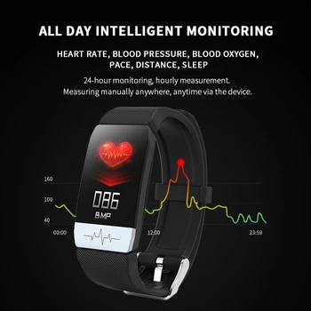 Lerbyee T1s Ceas Inteligent Temperatura Corpului Monitor de Ritm Cardiac Fitness Tracker Sport Moduri de Memento Apel Smartwatch pentru Barbati Femei