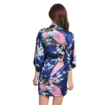 VLENATLNO Mireasa Nunta de domnisoare de Onoare Florale Halat Satin Raionul Halat de baie cămașă de noapte Pentru Femei, Kimono Sleepwear Flori Plus Dimensiune