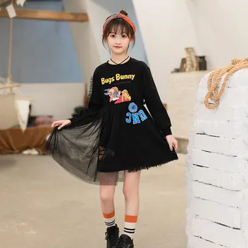 Fete Plasă De Mozaic Desene Animate Moda Rochie De Vară 2020 Nou Stil Coreean Grupa De Copii Costum