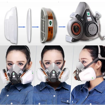 3M 6200 Masca de Gaze de vopsire prin Pulverizare Siguranta la locul de Munca Jumătate Față de Respirat Industria Masca de Praf Cu Filtru