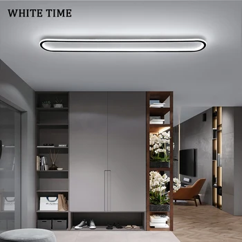 120CM Simplu Led Lumina Plafon Pentru Living Sufragerie Dormitor Hol Aur Negru Iluminare Interioară Lampă de Tavan 110V 220V
