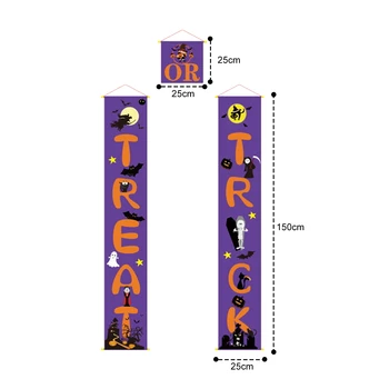 Behogar Halloween Truc Trata Ușa Semne Kit Cuier Ușă Banner pentru Interior Exterior Pridvor Ușa din Față Poartă Decoratiuni pentru Gradina