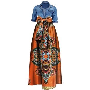 22Color din Africa de Imprimare de Moda Fuste pentru Femei Dashiki Dantela Bumbac Nigerian Ankara Design Rochii Fusta Lunga M-6XL