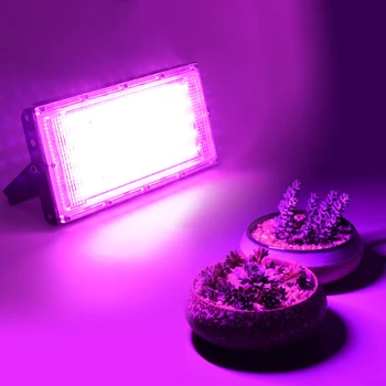 2 buc 50W LED-uri Impermeabil Planta Crește Proiector AC220V LED Full Spectrum Fito Cresc de Lumină în aer liber cu efect de Seră de Plante Hidroponice Lampa