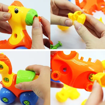 Învățarea timpurie Educație DIY Piulita Grup Instalat Plastic Puzzle 3D Model Jucării Demontare Jucarii Copii