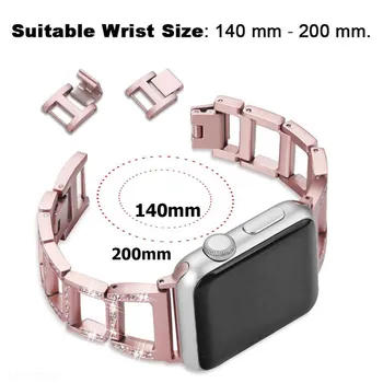 Ceas cu diamante de bandă pentru iWatch Seria 5 4 3 2 cel Mai bun Brățară din Oțel Inoxidabil Curea Pentru Apple Watch Band 38mm 42mm 40mm 44mm femei