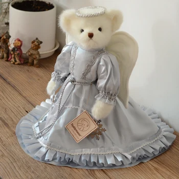 Despre 36cm Înger ursuleț de pluș, jucării umplute în fusta de pluș comun teddy bear papusa ziua de nastere cadou de Craciun pentru fata de copii