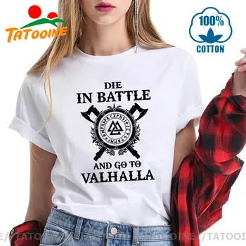 Tatooine Viking Muri în Luptă, du-te la valhalla T-Shirt de Vară 2020 Streetwear Femei Tricouri din Bumbac Harajuku Îmbrăcăminte de Brand T Camasa