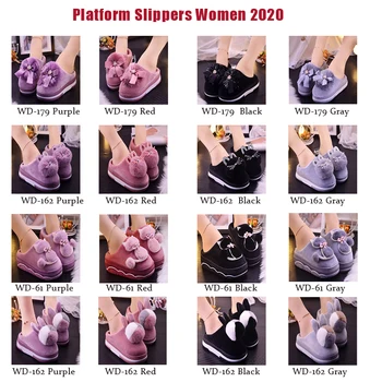 Platforma Papuci Femei De Interior Cu Blană, Pantofi 2020 Doamnelor Acasă Fund Gros Papuci De Casă Pisică De Sex Feminin Cald Pufos Pantofi