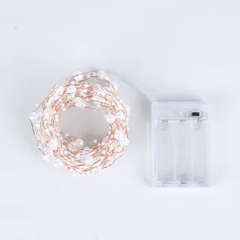 LED Perla Sârmă de Cupru Șir de Lumini Pearlized Zână Ghirlanda pentru Petrecere de Aniversare de Nunta Decor de Crăciun de Nunta Decor Acasă