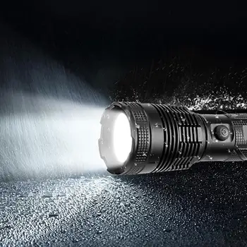 DishyKooker XHP 90 LED-uri Lanterna cu Ciocan de Siguranță rezistent la apa Zoom Lanterna USB de Încărcare de Camping Lampa cu Pix Clip