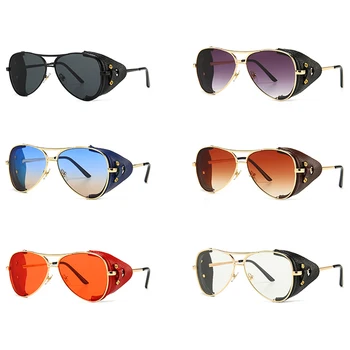 Peekaboo mens scut ochelari de soare retro de metal negru mascul mare ochelari de soare pentru femei uv400 2020 vara cadou elemente dropship