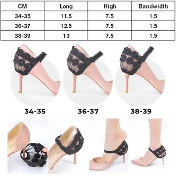 1 Pereche de Pantofi cu Toc Înalt Anti-picături Toc Bretele Confortabile, Non-Alunecare Toc Dantelă Bretele pentru Tocuri inalte-B5