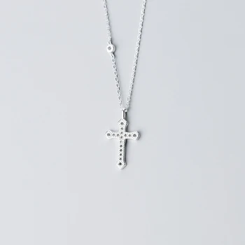 MODIAN Moda Radiant AAA Zircon Cruce pentru Femei Pur 925 Sterling de Argint Colier Simplu Stil Etnic Bijuterii Fine Partid Cadou