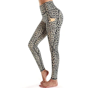 Moda Leopard De Imprimare De Antrenament Pantaloni Stretch Femei Pantaloni De Yoga Sport Alergare Sport Elastica Fitness Gym Pantaloni Jambiere