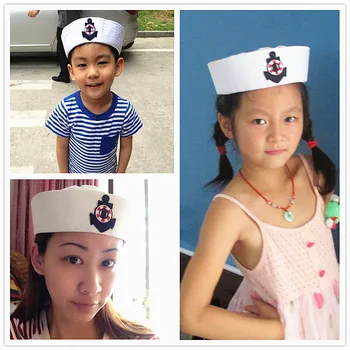 Militar Pălării Albe Marinari Căpitanul Hat Navy Marine Capac Cu Ancora Mare Cu Barca Marine Rochie Fancy Asistenta Pălărie Cosplay Adult Copil