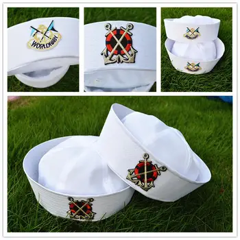 Militar Pălării Albe Marinari Căpitanul Hat Navy Marine Capac Cu Ancora Mare Cu Barca Marine Rochie Fancy Asistenta Pălărie Cosplay Adult Copil