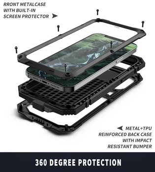 Grele Protecția Telefon Caz Pentru Iphone 12 Pro Max Rezistent la socuri rezistent la apa Praf-Dovada Deplină Acoperire Pentru 11 pro cu Stand