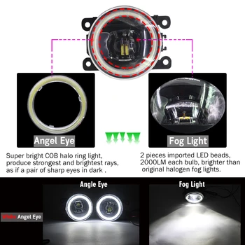 Cawanerl Pentru Renault Megane 2 3 2002-Auto Bec LED Lumina de Ceață Angel Eye DRL Daytime Running Light 12V Accesorii