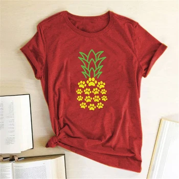 Ananas Urme Imprimate T-shirt pentru Femei Cămăși de Vară Graphic Tee Femeie Cămăși pentru Femei Vrac Harajuku Tricou Ropa Mujer