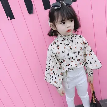 Copii Tricou Pentru Fete Pentru Copii Haine De Moda De Top De Primăvară Fete Noi Val Tricou Coreean Frunze De Lotus Tricou Lantern Maneca Copii Costum