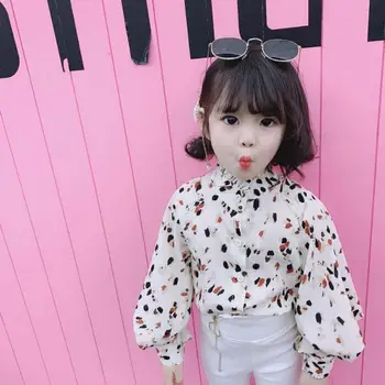 Copii Tricou Pentru Fete Pentru Copii Haine De Moda De Top De Primăvară Fete Noi Val Tricou Coreean Frunze De Lotus Tricou Lantern Maneca Copii Costum