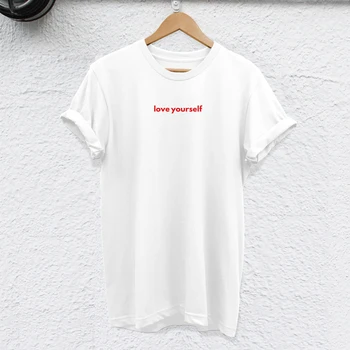 Unisex Corpul Mai mult Iubirea de Sine Cadou de Vara Tricou Femei Citat Inspirational Tricou Top Picătură de Transport maritim Te Iubesc T-shirt