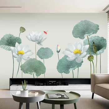 DIY Mare Floare de Lotus Autocolante Autocolante de Perete de Arta Living Home Decor Dormitor Canapea Fundal Decorare Perete Decal Tapet