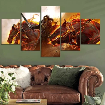 5pcs Fantezie de Artă Guild Wars 2 Joc Video Postere Canvas Wall Art Tablouri pentru Living Decorul Camerei