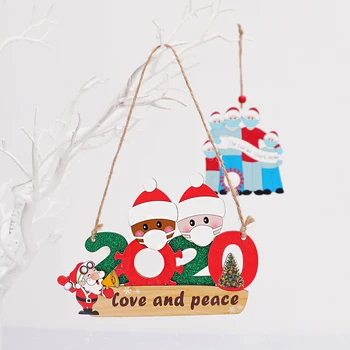 Pomul de crăciun din Lemn Decoratiuni DIY Numele Salutări Moș Crăciun Poartă Masca Ornament de Crăciun Acasă Decor Pom de Crăciun Pandantiv