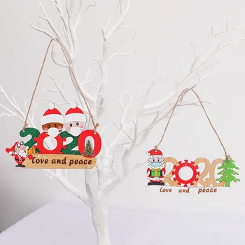 Pomul de crăciun din Lemn Decoratiuni DIY Numele Salutări Moș Crăciun Poartă Masca Ornament de Crăciun Acasă Decor Pom de Crăciun Pandantiv