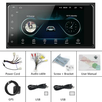 Podofo 2 din Android 8.1 Radio GPS Auto Multimedia Player 2Din Universal pentru Toyota VIOS COROANA CAMRY HIACE PREVIA COROLLA, RAV4