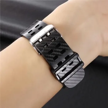 Mai nou Trupa + Caz pentru Apple Watch Serie SE 6 5 4 3 2 1 Silicome pentru iwatch Curea 38mm 40mm 42mm 44mm Plastic model de Carbon