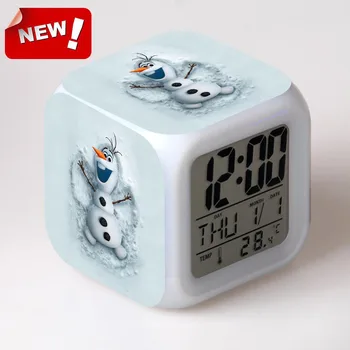 Olaf Ceas Cu Alarmă Digital Cu 7 Culori Schimbare Lcd Display Ceas Despertador Trezi Lumina Plastic Reloj