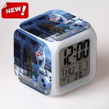 Olaf Ceas Cu Alarmă Digital Cu 7 Culori Schimbare Lcd Display Ceas Despertador Trezi Lumina Plastic Reloj