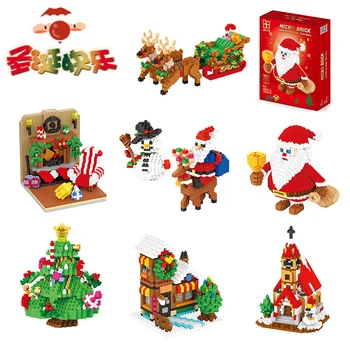 Crăciun Blocuri Mos Craciun Sania Trasa De Reni Cadou De Crăciun Cabină Asamblate Blocuri Compatibil Cărămizi Jucării Pentru Copii