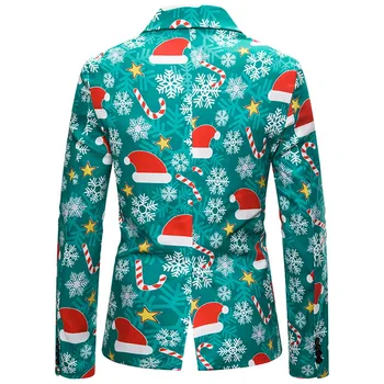 Petrecerea De Crăciun A Purta Sacou Bărbați Haina Noua Moda 2020 Toamna Jacheta De Iarna Pentru Bărbați Imprimate Slim Fit Crăciun Costume De Palton