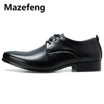 Mazefeng 2019 Nou De Înaltă Calitate Stil Britanic Barbati Din Piele Pantofi Dantela-Up Bullock Rochie De Afaceri Oxfords Barbati Pantofi De Sex Masculin Pantof