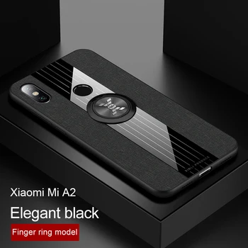 Pentru Xiaomi Mi A3 Caz Pânză Textura Inel Titular Mat Acoperire Rezistent La Șocuri Telefon Caz Pentru Xiaomi Mi A3