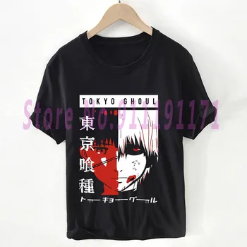 Tokyo ghoul tricou Unisex Harajuku Ken Kaneki vampir de Moda T-shirt strada grafică Topuri din Bumbac haine negre Pluse Dimensiune