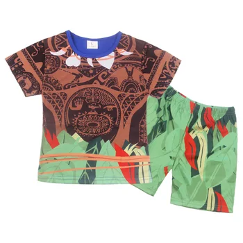 Copil de vara Haine Băiat de Desene animate Moana Maui Print Costum Copil Fată Casual Copii Top Tee Maneci Scurte T Shirt+pantaloni Scurți Seturi de 2 buc