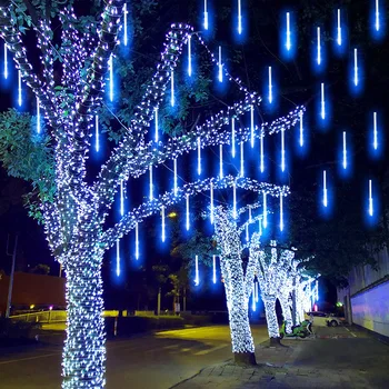 30cm 8 Tuburi Impermeabil Ploaie de Meteoriți Șir LED Lumini în aer liber, Decor de Crăciun pentru Casa Copac UE/SUA Plug