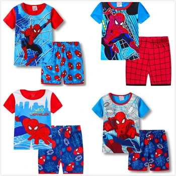 Copii pentru Copii Pijamale Set Casual de Vara Baieti fete Maneca Scurta tricou+Pantaloni Costum Copii de Desene animate de uz Casnic Pijamale Seturi de Îmbrăcăminte