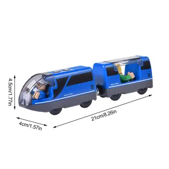 Electric Mic Tren de Jucarie Locomotiva de cale Ferată Magnetic Feroviar Jucărie din Lemn cu Urmări Electric Tren de Jucărie Seturi de Educație pentru Copii Jucarii